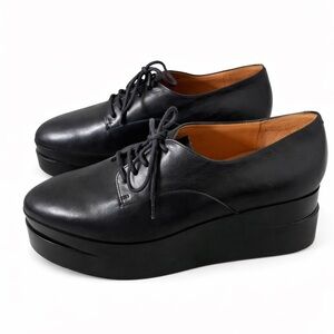 Robert Clergerie Black Platform Lace-Up Shoes